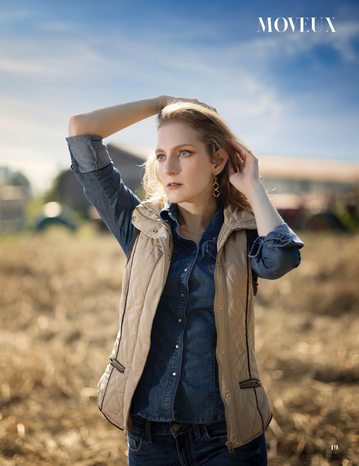 Editorial field shoot at golden hour