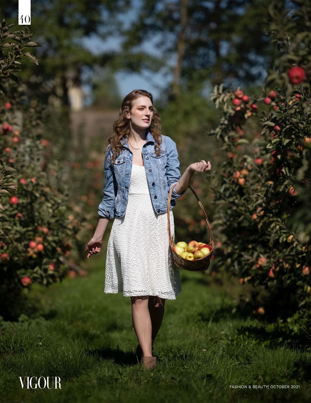 Editorial apple orchard portrait